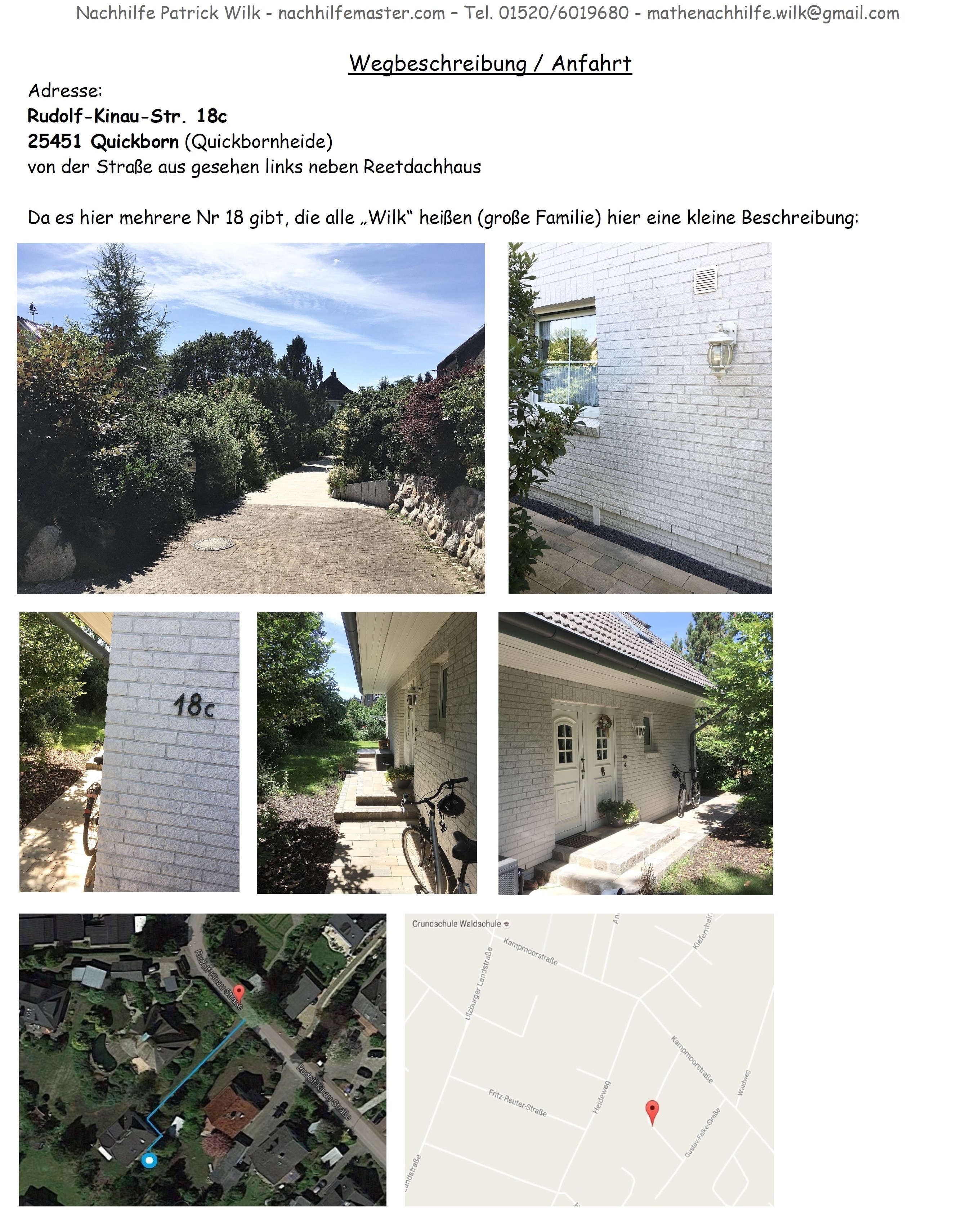 Wegbeschreibung webseite