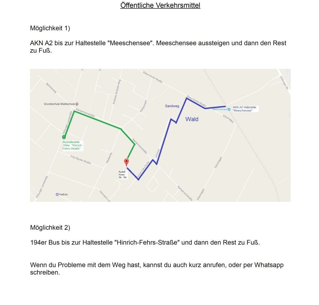 Öffentliche Verkehrsmittel webseite